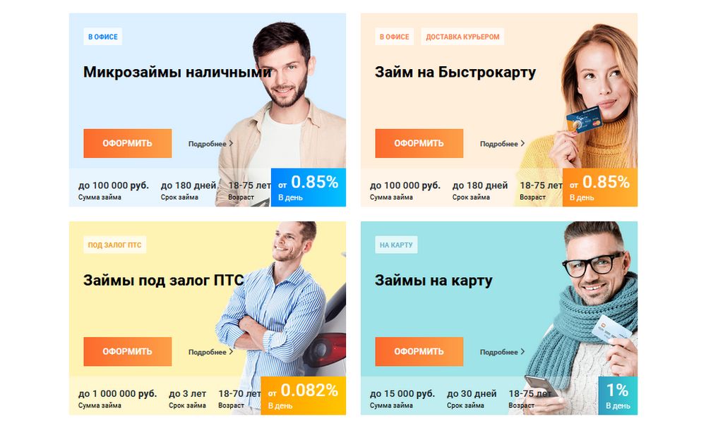 Какие виды займов предлагает МФО Быстроденьги